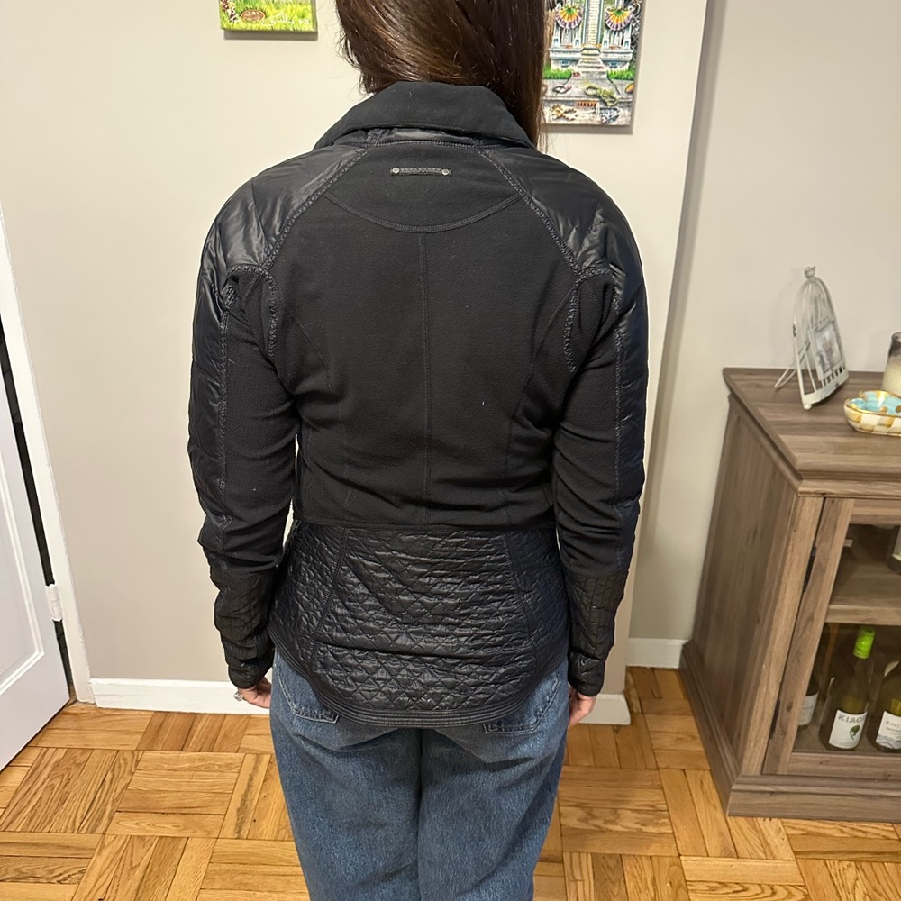 Small Lulu Lemon mixed media jacket with detachable hood - black - Picture 5 of 8